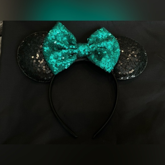 Minnie Mouse Ears Green Turquoise sequin - Picture 2 of 3